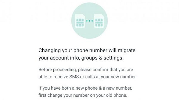 تغییر شماره تلفن در واتساپ