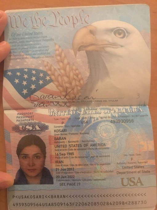 پاسپورت آمریکایی باران کوثری خبرساز شد