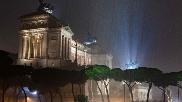 بارش تگرگ در رم