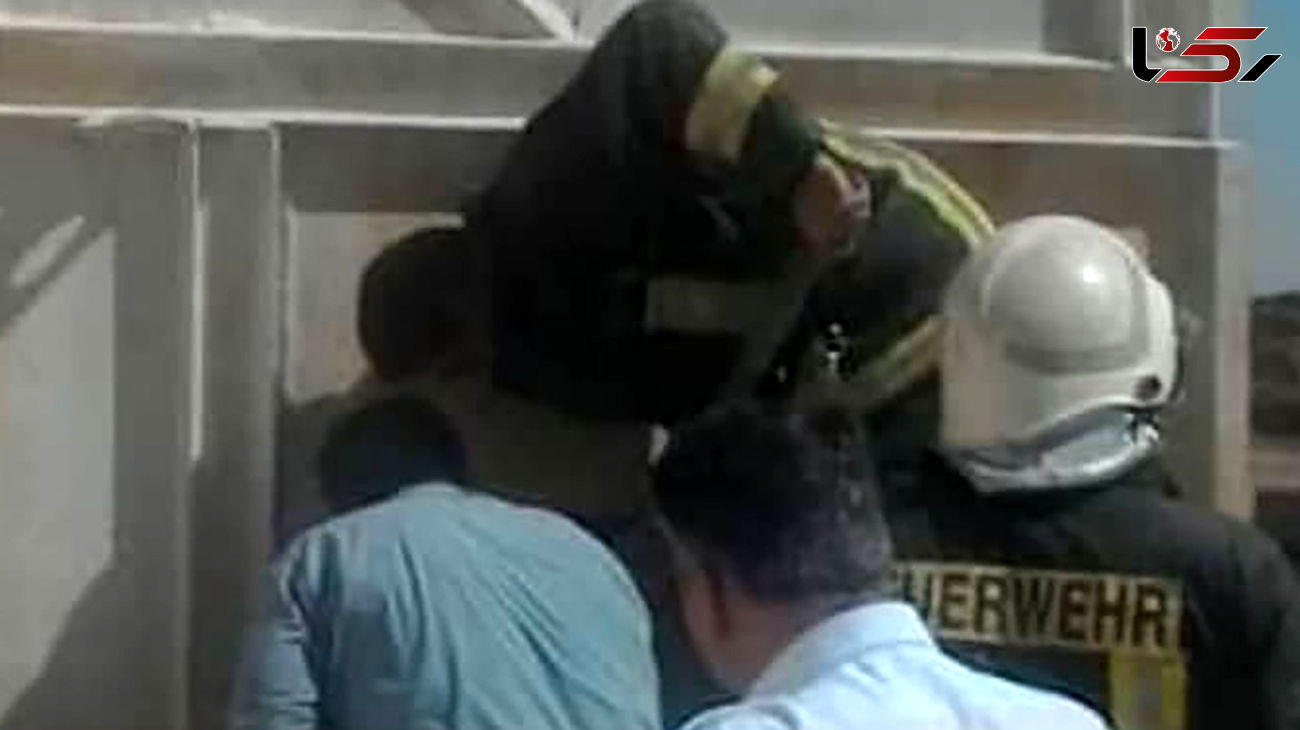 سقوط کارگر کارخانه گچ در مخازن نگهداری/ در قم رخ داد + عکس